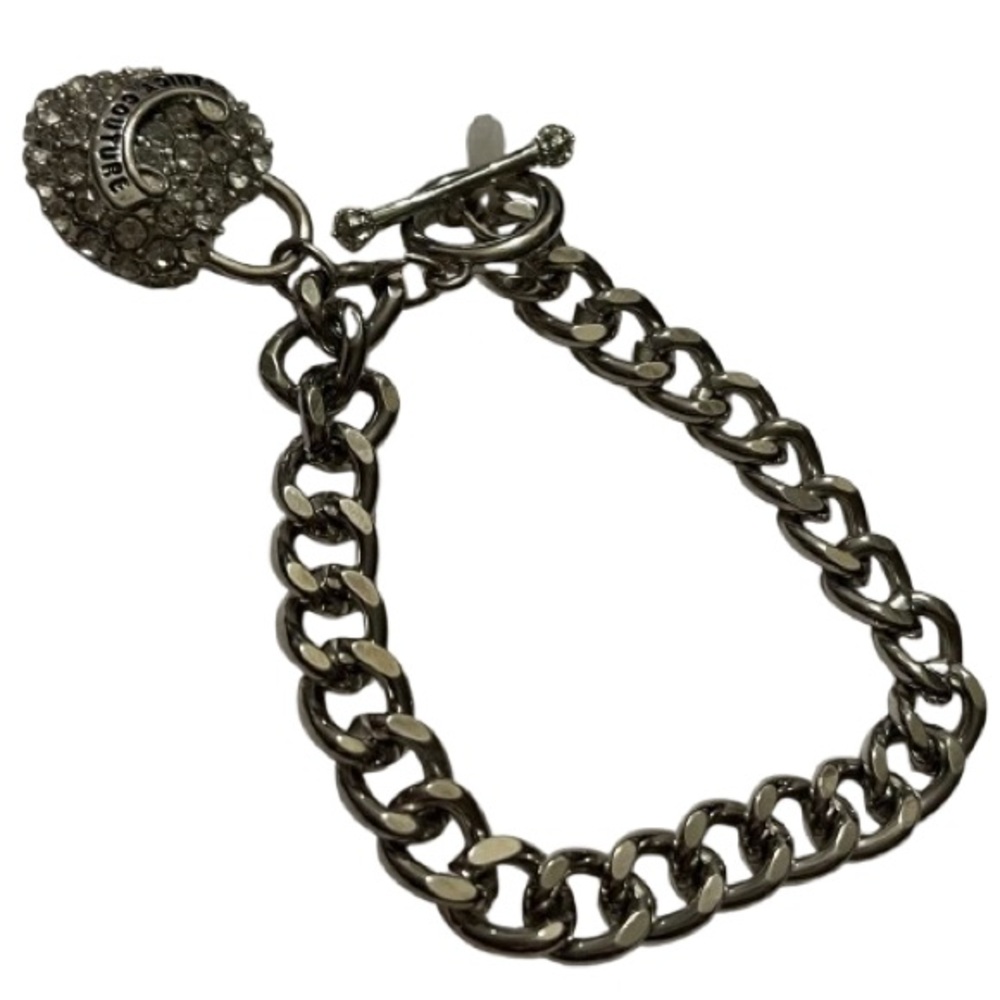 Juicy Couture Silver Chain Bracelet With Crystal Heart Charm - Picture 6 of 14